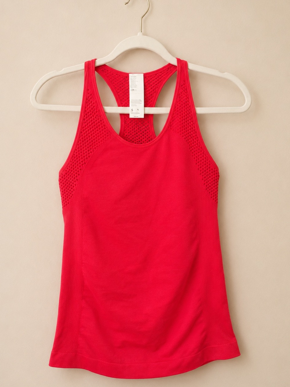 Fabletics Fushia Racerback Mesh-Panel Tank Top
